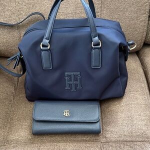 Tommy Hilfiger Dark Blue Satchel and Wallet Set